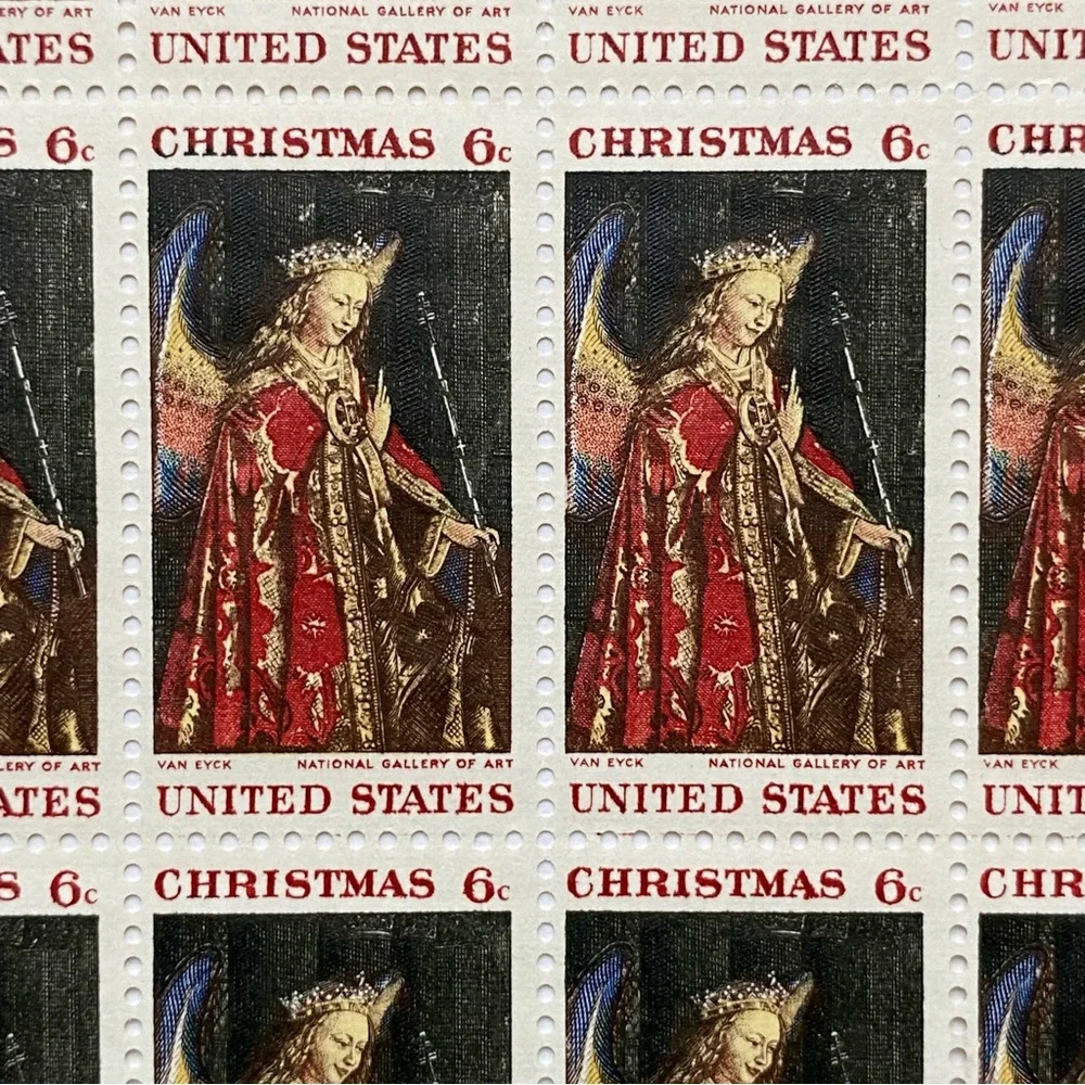 Christmas Stamp 1968 Van Eyck National Gallery of Art 6 Cent Sheet of 50 Mint